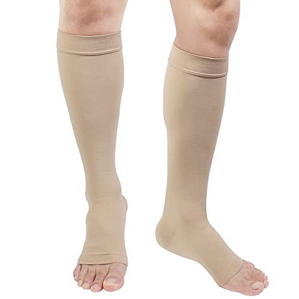 Compression Socks, 20-30 mmHg Graduated Knee-Hi Compression Stockings for  Unisex, Open Toe, Opaque, Support Hose for DVT, Pregnancy, Varicose Veins,  Relief Shin Splints, Edema, Beige Medium : : Clothing, Shoes &  Accessories