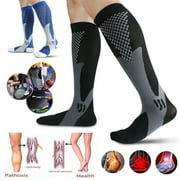 Compression Socks 20-30mmHg Support Miracle Calf Leg Sport Men Women,Blue,L