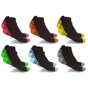 Extreme Fit Men's and Women's Breathable Running Ankle Compression Socks, Black (6 Counts)