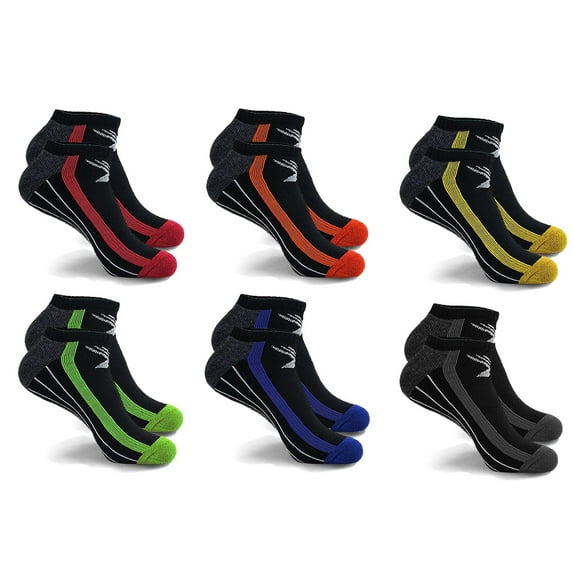 Compression Socks - Ankle High for Running, Athtletics, Travel - 6 Pair