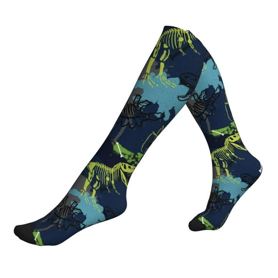 Compression Socks For Women And Men - Abstract Dinosaur Compression Socks Circulation For Workout