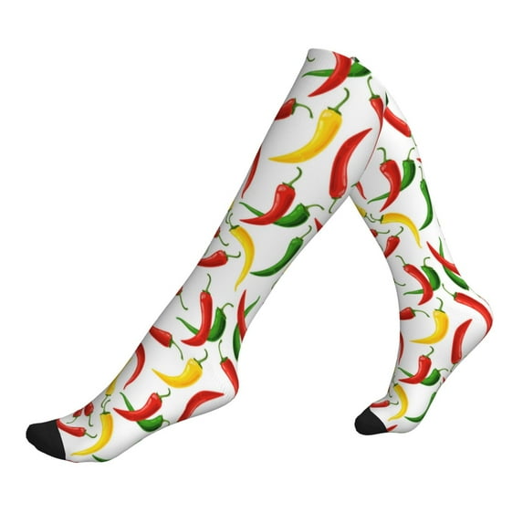 Compression Socks For Women And Men - Bell Pepper Colorful Compression Socks Circulation For Workout