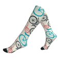 thumbnail image 1 of Compression Socks For Women And Men - Bike Pattern Red Blue Compression Socks Circulation For Workout, 1 of 2