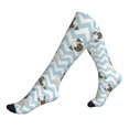 thumbnail image 1 of Compression Socks For Women And Men - Blue Striped Cute French Bulldog Compression Socks Circulation For Workout, 1 of 2