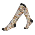 thumbnail image 1 of Compression Socks For Women And Men - Blue Yellow Flower Paisley Compression Socks Circulation For Workout, 1 of 2