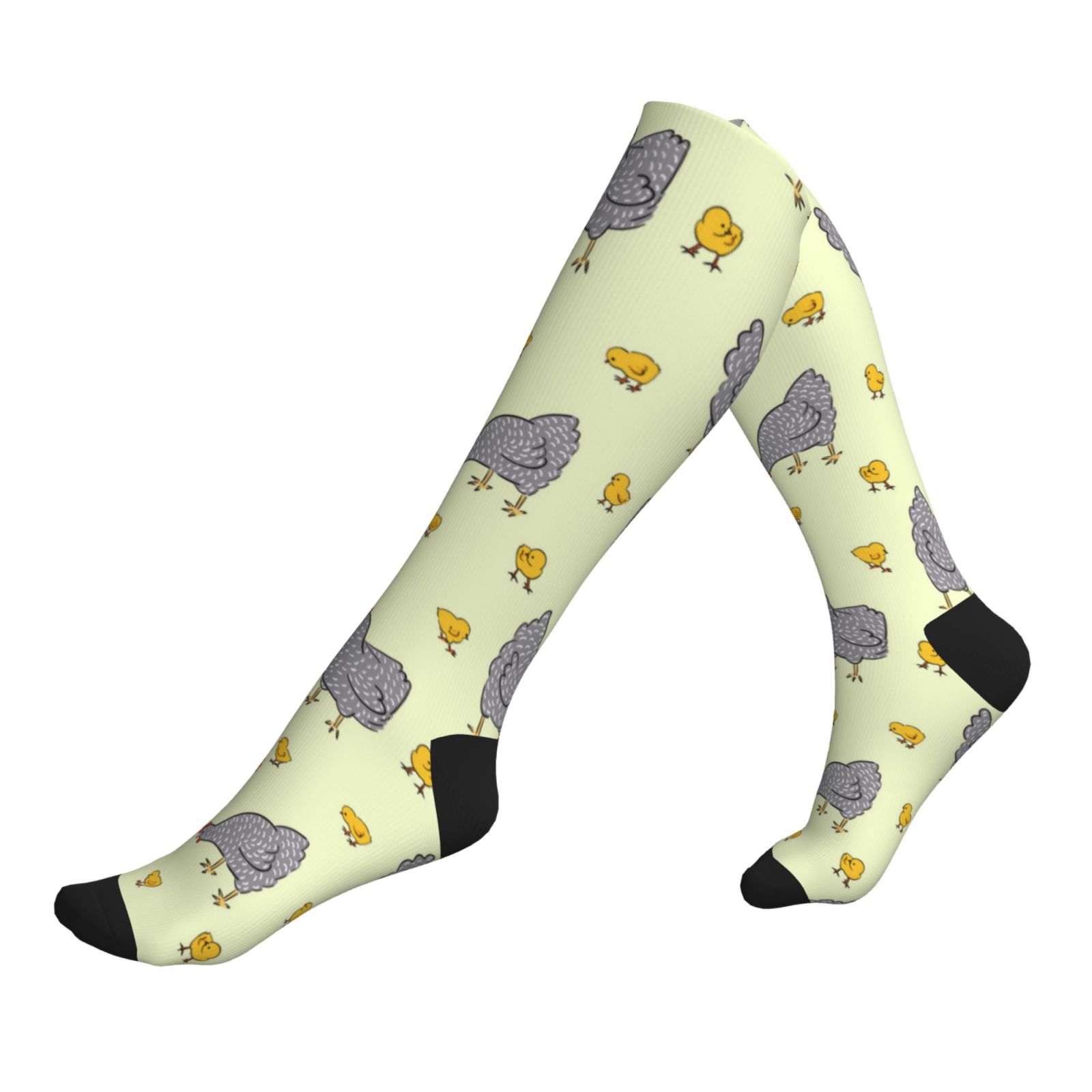 Chicken Compression Compression Socks For Women And Men - Cartoon Cute Chicken Egg Green ...