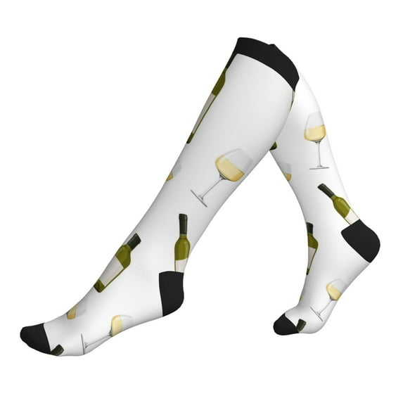 Compression Socks For Women And Men - Champagne Bottle And Glasses Compression Socks Circulation For Workout