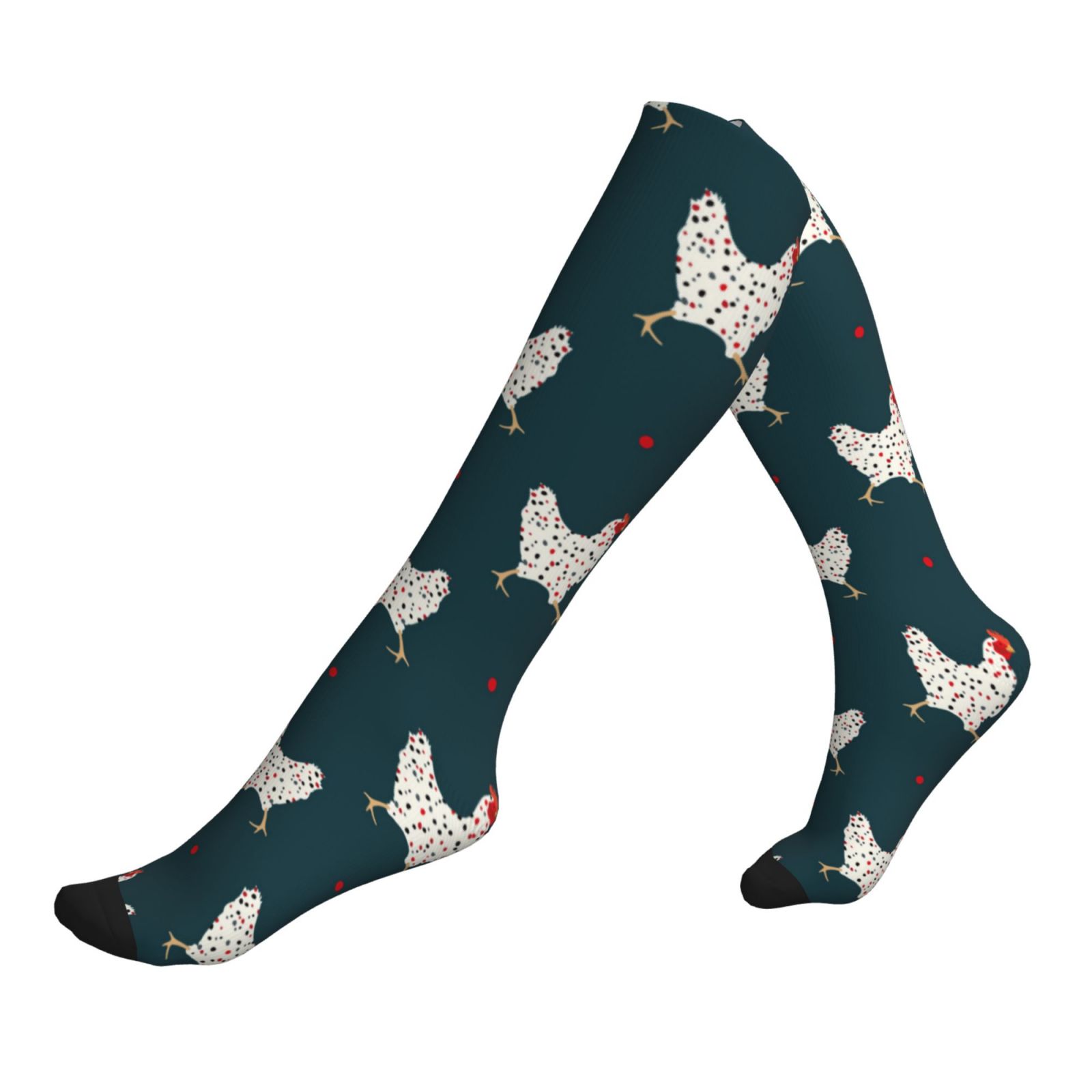 Chicken Compression Compression Socks For Women And Men - Colorful Polka Dot Chicken ...