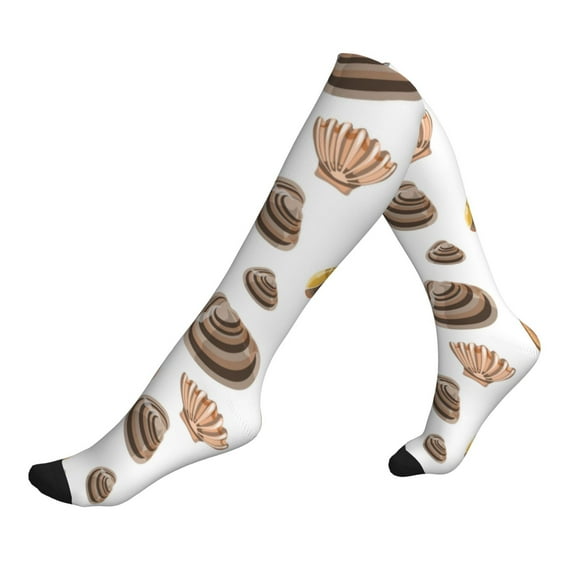 Compression Socks For Women And Men - Conch Shells Print No.9044 Compression Socks Circulation For Workout