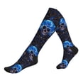 thumbnail image 1 of Compression Socks For Women And Men - Cool Blue Flower Skull Compression Socks Circulation For Workout, 1 of 2