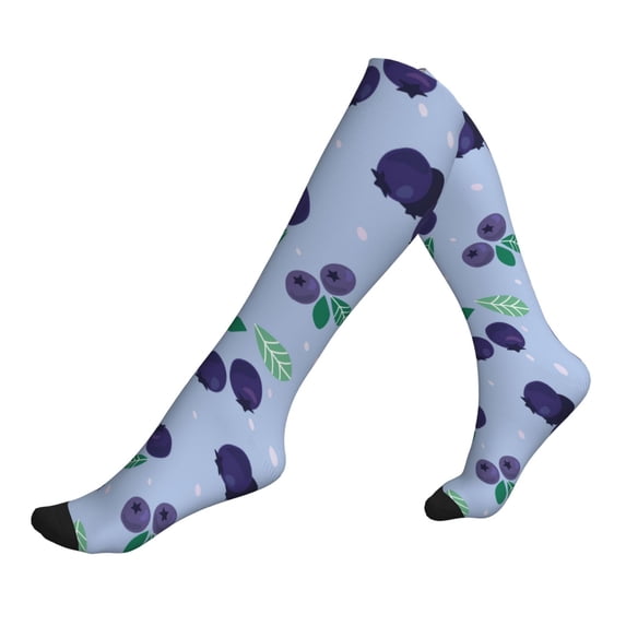 Compression Socks For Women And Men - Cute Blueberry Blue Compression Socks Circulation For Workout