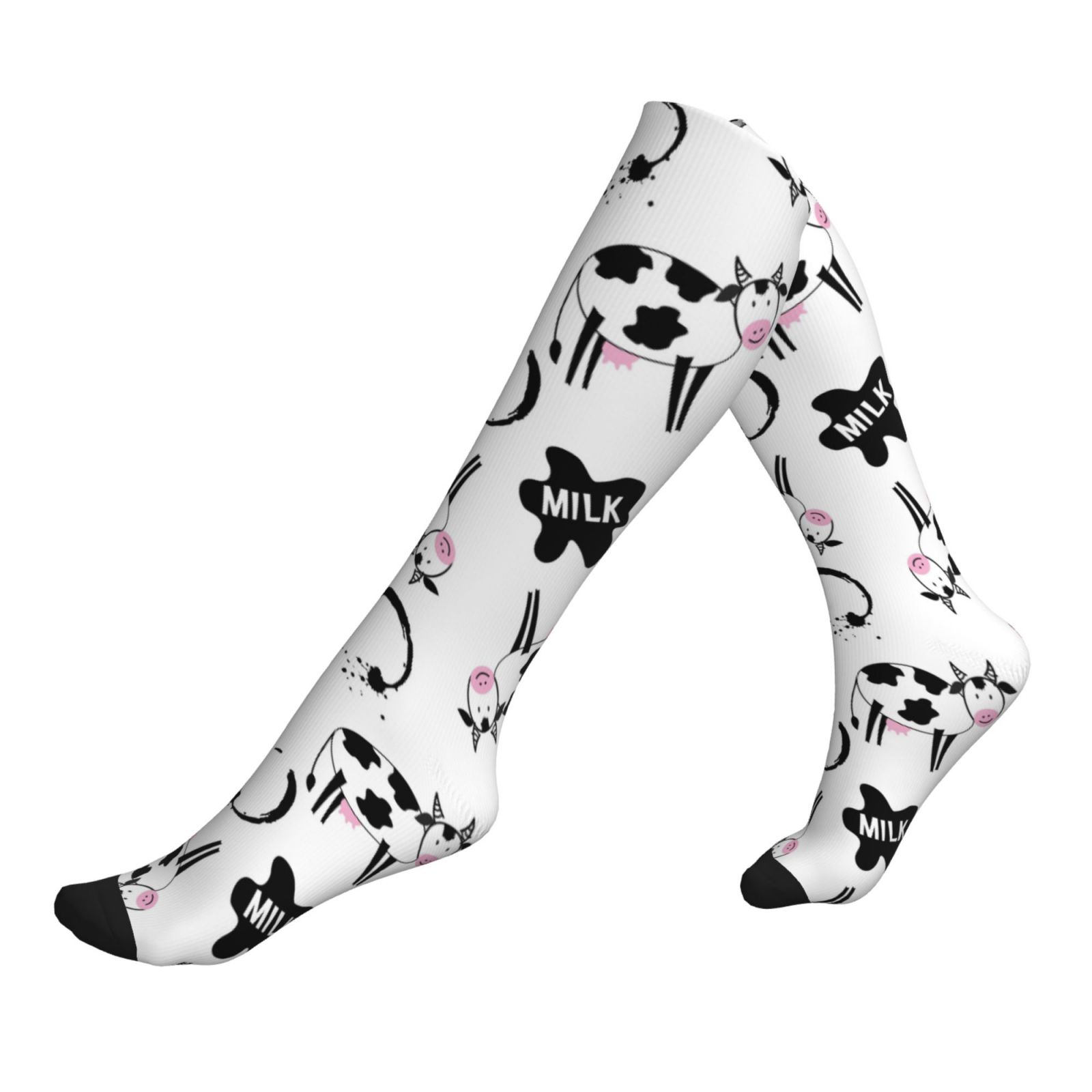 Compression Socks For Women And Men - Cute Cow And Milk Stains ...