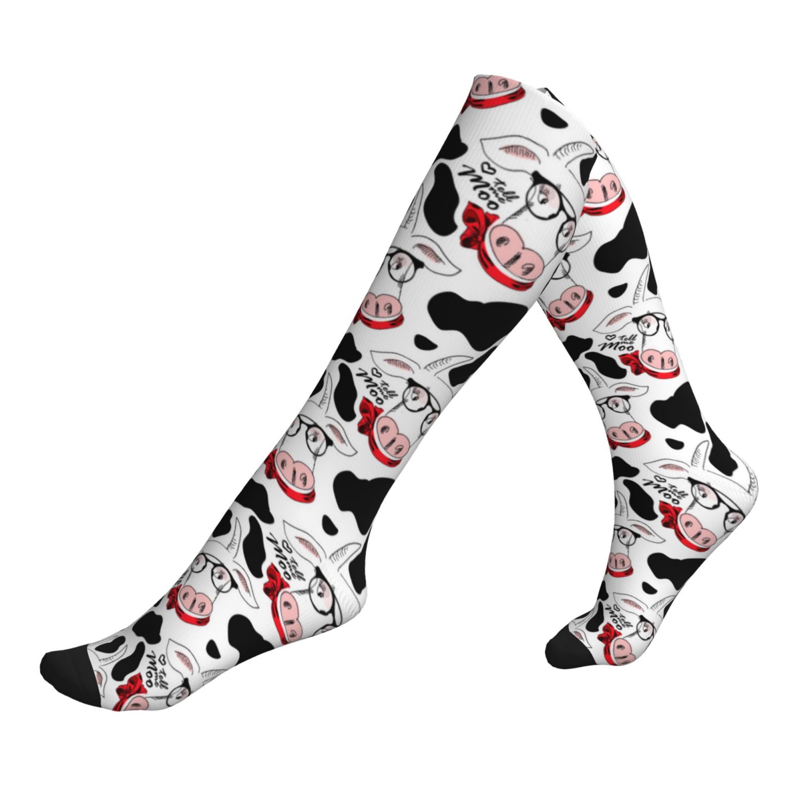Compression Socks For Women And Men - Cute Funny Cow With Glasses ...