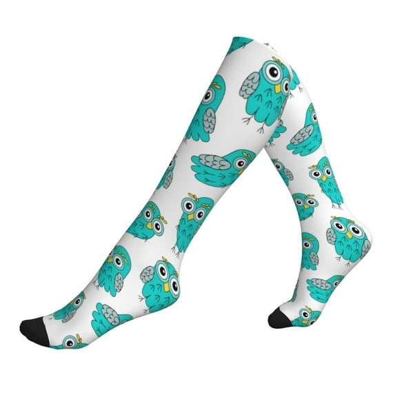 Compression Socks For Women And Men - Cute Green Owl Compression Socks Circulation For Workout
