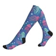 thumbnail image 1 of Compression Socks For Women And Men - Cute Green Pink Jellyfish Compression Socks Circulation For Workout, 1 of 2