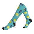 thumbnail image 1 of Compression Socks For Women And Men - Cute Lemon Blue Compression Socks Circulation For Workout, 1 of 2