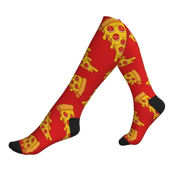 Compression Socks For Women And Men - Cute Red Pizza Compression Socks Circulation For Workout