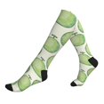 thumbnail image 1 of Compression Socks For Women And Men - Cute Stripe Cantaloupe Green Compression Socks Circulation For Workout, 1 of 2