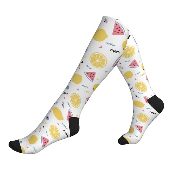 Compression Socks For Women And Men - Cute Watermelon Bear Lemon Compression Socks Circulation For Workout
