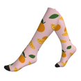 thumbnail image 1 of Compression Socks For Women And Men - Delicious Orange Flower Pink Compression Socks Circulation For Workout, 1 of 2