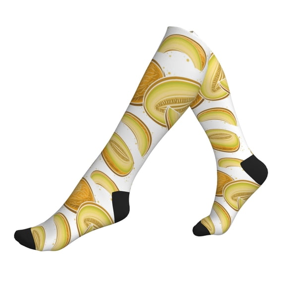 Compression Socks For Women And Men - Funny Yellow Cantaloupe Compression Socks Circulation For Workout