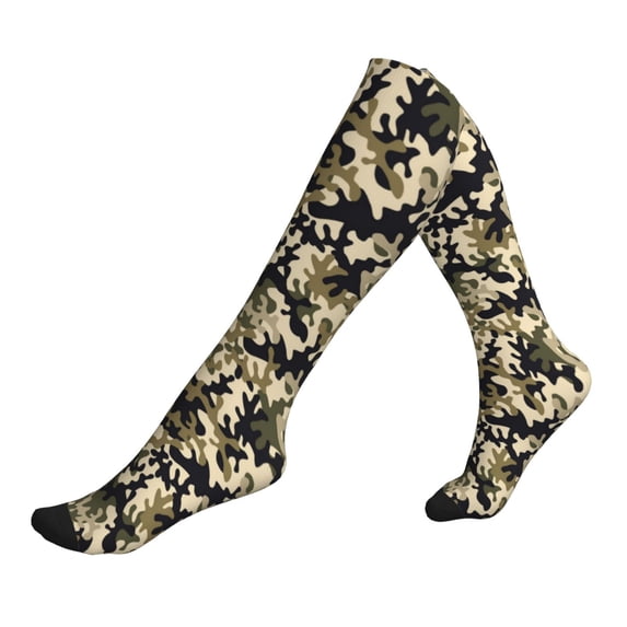 Compression Socks For Women And Men - Green Black Camouflage Compression Socks Circulation For Workout