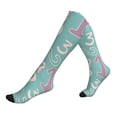 thumbnail image 1 of Compression Socks For Women And Men - Green Math Numbers Compression Socks Circulation For Workout, 1 of 2