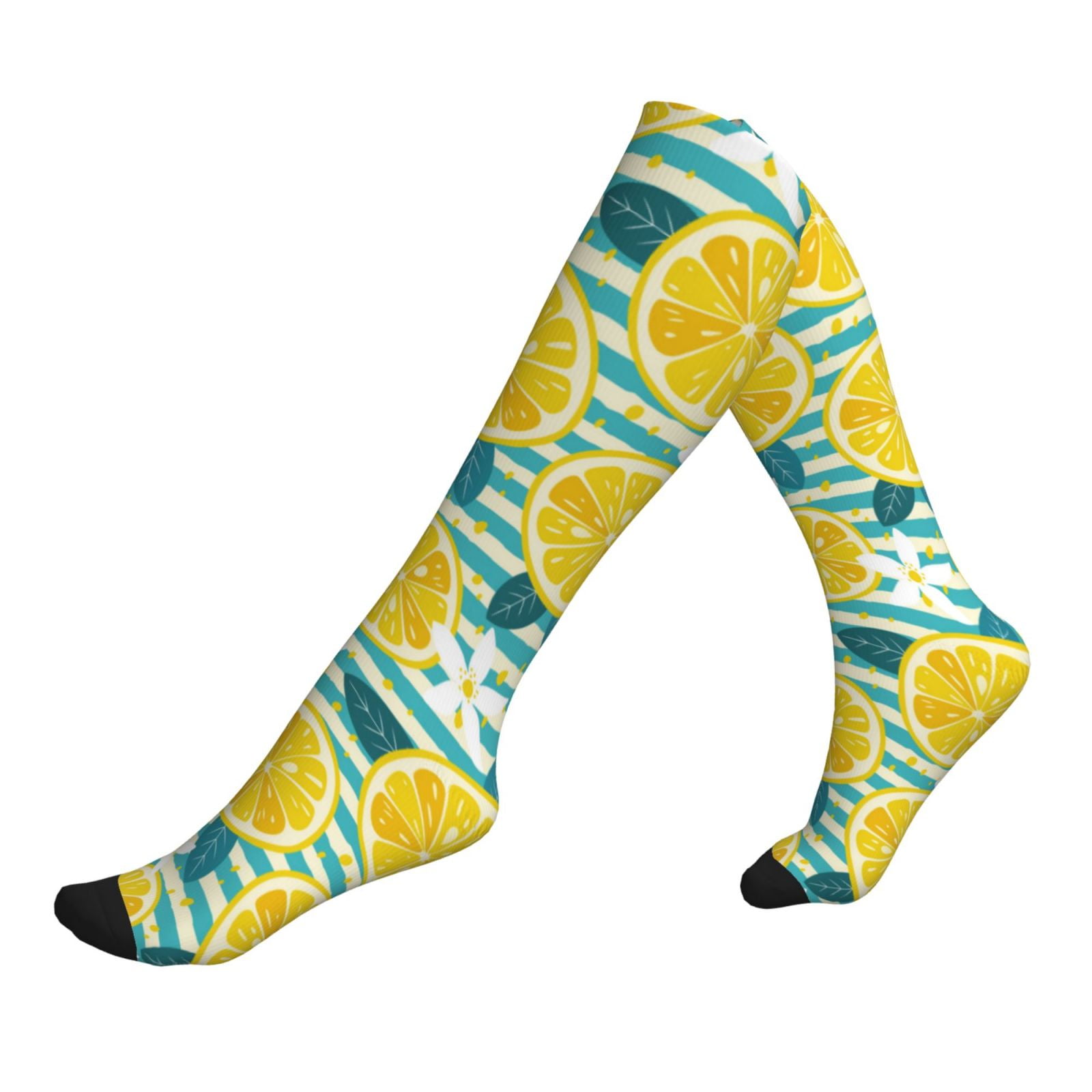 Compression Socks For Women And Men, Lemon Flower 1520mmhg High