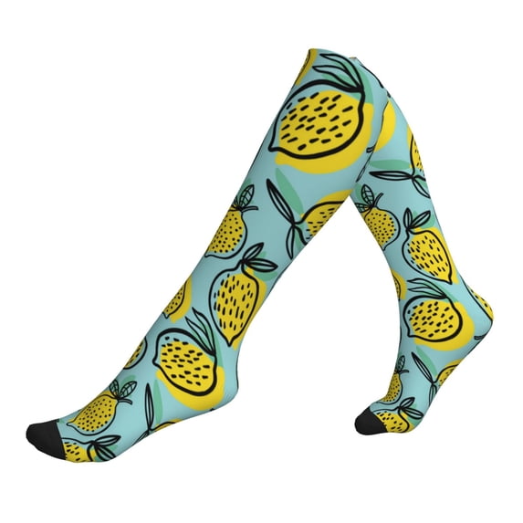 Compression Socks For Women And Men - Lemon Print Compression Socks Circulation For Workout