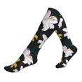 thumbnail image 1 of Compression Socks For Women And Men - Lilies Flowers White Yellow Compression Socks Circulation For Workout, 1 of 2