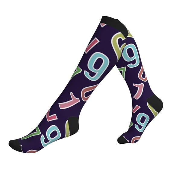 Compression Socks For Women And Men - Math Numbers Color Compression Socks Circulation For Workout