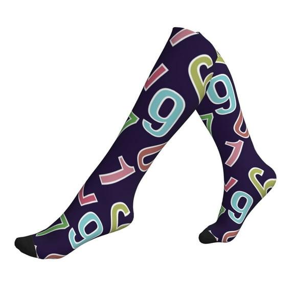 Compression Socks For Women And Men - Math Numbers Color Compression Socks Circulation For Workout