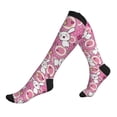 thumbnail image 1 of Compression Socks For Women And Men - Pink Cute Rabbit Compression Socks Circulation For Workout, 1 of 2