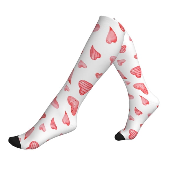 Compression Socks For Women And Men - Pink Hearts Compression Socks Circulation For Workout