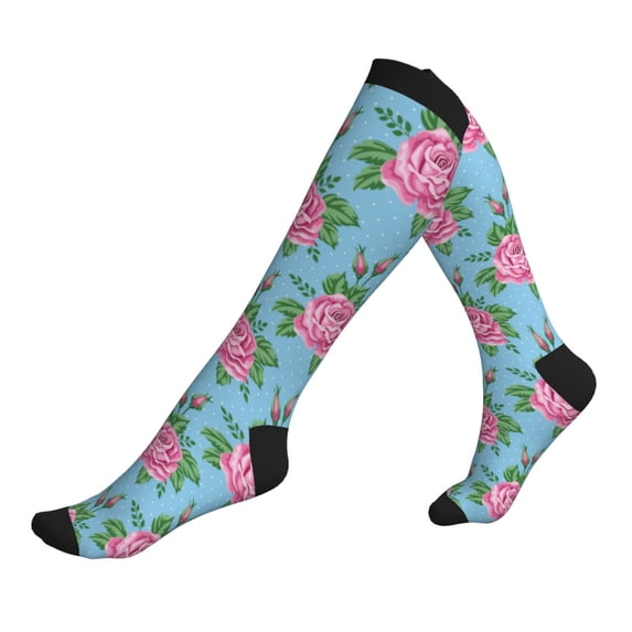 Compression Socks For Women And Men - Pink Rose_A Compression Socks Circulation For Workout