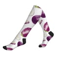 thumbnail image 1 of Compression Socks For Women And Men - Purple Eggplant Slices Compression Socks Circulation For Workout, 1 of 2