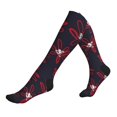 thumbnail image 1 of Compression Socks For Women And Men - Red Navy Floral Compression Socks Circulation For Workout, 1 of 2