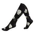 thumbnail image 1 of Compression Socks For Women And Men - Rose Flowers Black Compression Socks Circulation For Workout, 1 of 2