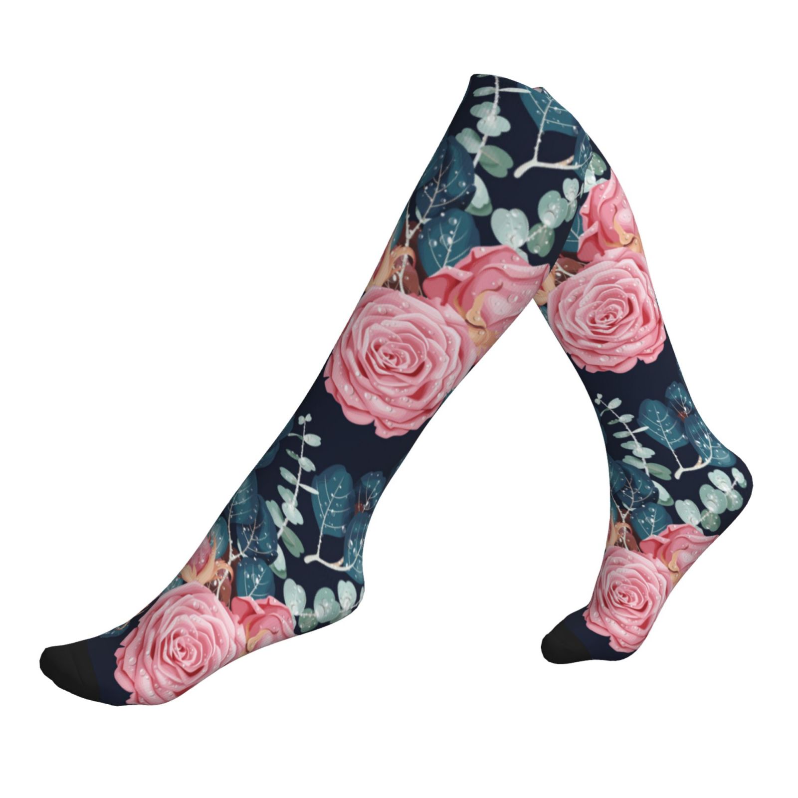 Compression Socks For Women And Men - Rose Pink Flowers Compression ...