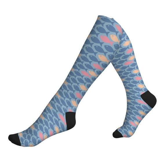 Compression Socks For Women And Men - Small Colorful Fish Compression Socks Circulation For Workout