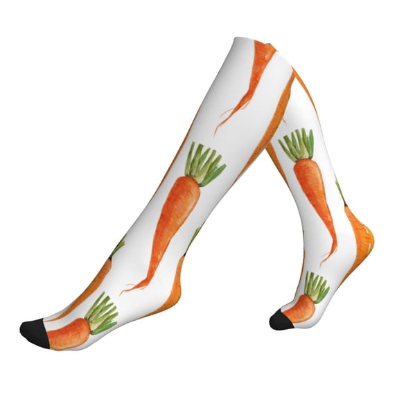 Compression Socks For Women And Men - Thin Carrot Print Compression Socks Circulation For Workout