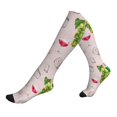 thumbnail image 1 of Compression Socks For Women And Men - Wine Print No.J932 Compression Socks Circulation For Workout, 1 of 2
