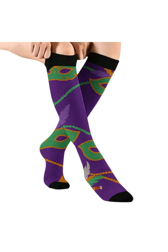 Compression Socks For Women Cute Animal Patterned Knitted Mid-Calf Socks Warm Stretchable One Size Size Stockings For Women
