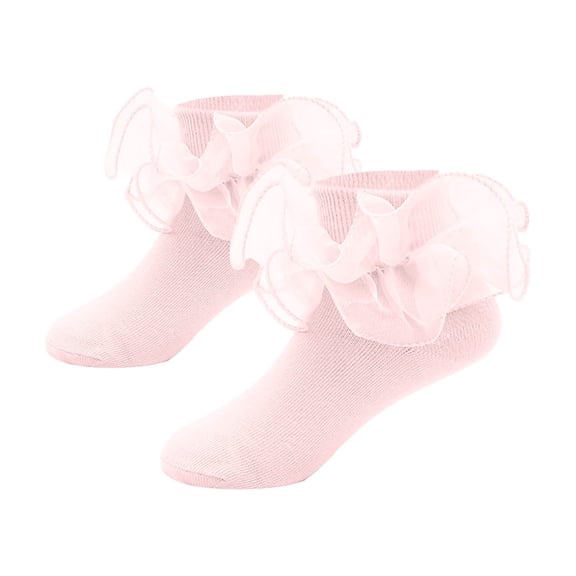 10 Pairs Compression Socks For Women Lace Trimmed Solid Color Stockings Daily Wear,Pink,One Size