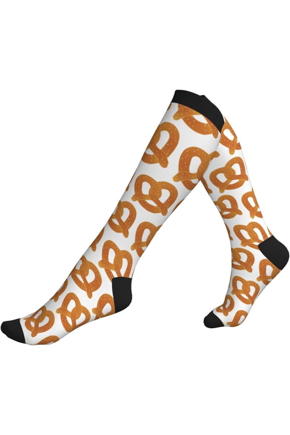 Compression Socks For Women Men Pretzel Pattern Socks For Running Athletic Sports Nurse Travel