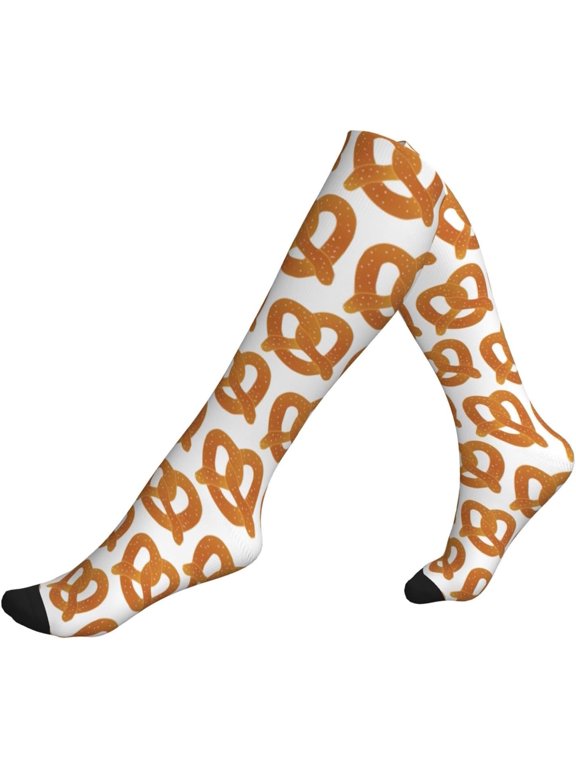 Compression Socks For Women Men Pretzel Pattern Socks For Running Athletic Sports Nurse Travel
