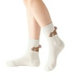 thumbnail image 1 of Compression Socks For Women Mvrlsh New Animal Mid Calf Socks Fun Cute Patterned Elastic Warm Cotton 3 Pairs Yellow One Size, 1 of 4