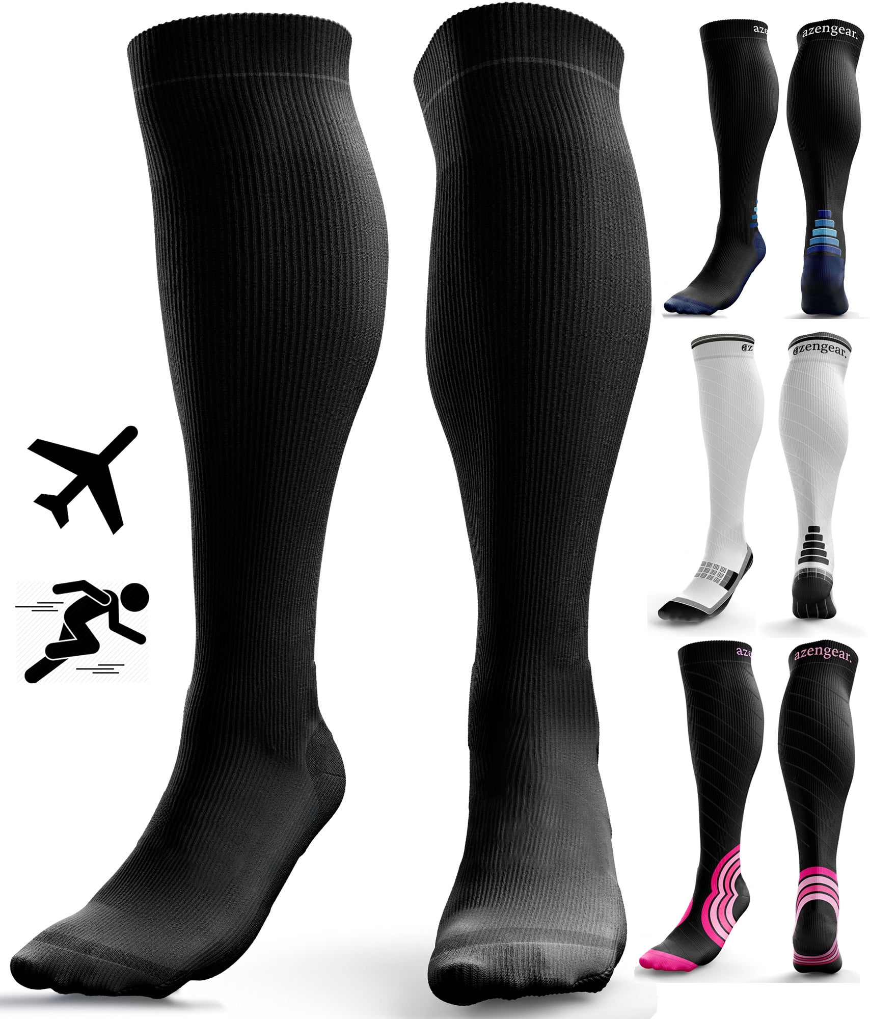 Compression Socks for Men and Women (20-30 mmHg) - Anti DVT Varicose Vein  Calf Support Stockings for Running, Shin Splints, Flight Travel, Maternity