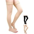 thumbnail image 1 of Compression Socks for Women, CaiDieNu Open Toe Socks for Women, 20-30 mmHg Thigh High Compression Socks for Running Nursing Sports Veins (1 Pair), 1 of 7