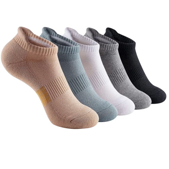 Compression Socks,Unisex Cushioned Sole Arch Support Athletic Ankle/Crew Running Hiking Socks 5 Pairs